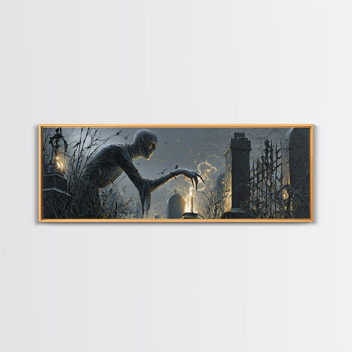 The Black Wax Candle, Extra Wide Wall Art, Dark Fantasy Wall Art, Canvas Print, Halloween Wall Decor, Gothic Home Decor, Statement Wall Art