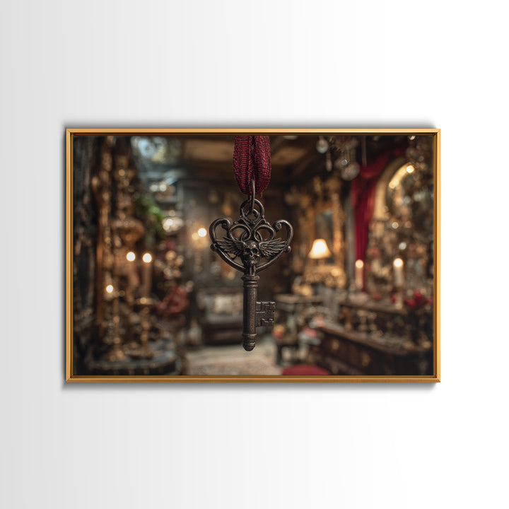 The Coffin Key, Landscape Wall Art, Gothic Horror Wall Art, Framed Canvas Print, Halloween Wall Decor, Gothic Home Decor