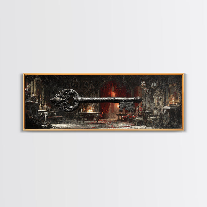 The Coffin Key, Extra Wide Wall Art, Dark Fantasy Wall Art, Canvas Print, Halloween Wall Decor, Gothic Home Decor, Spooky Wall Decor