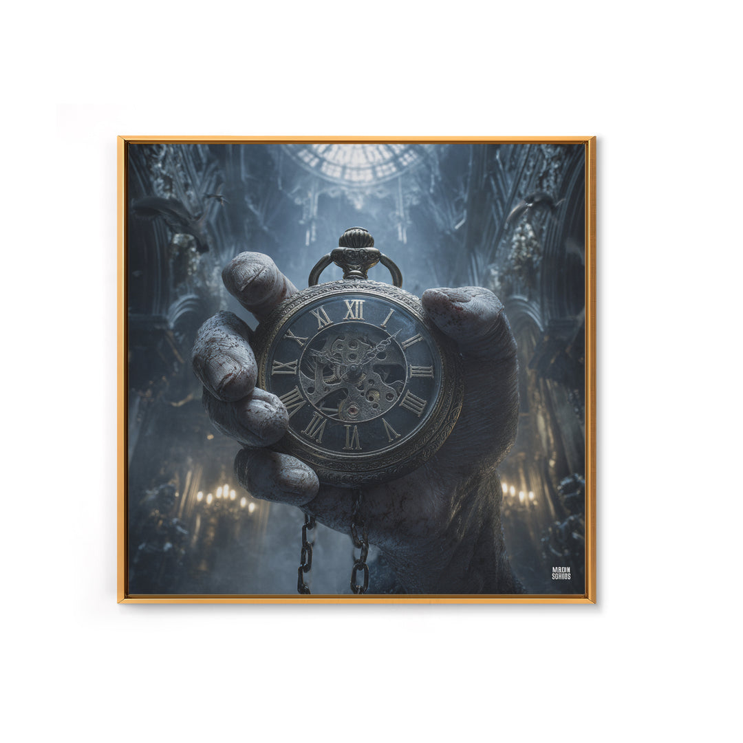 The Cursed Pocket Watch, Square Wall Art, Dark Halloween Decor, Canvas Print, Halloween Wall Decor, Gothic Home Decor