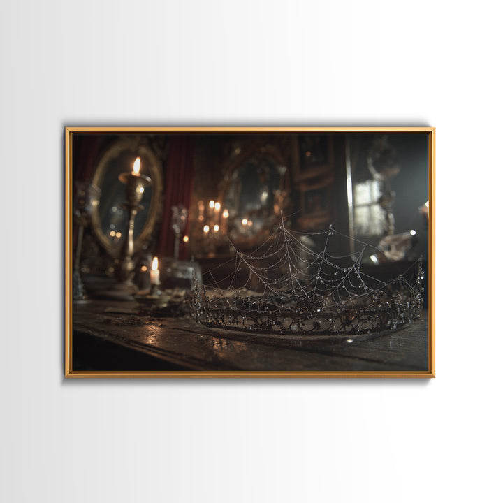 The Spiderweb Crown, Landscape Wall Art, Spooky Home Decor, Canvas Print, Halloween Wall Decor, Gothic Home Decor, Statement Wall Art