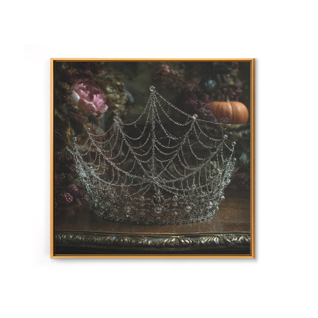 The Spiderweb Crown, Square Wall Art, Dark Halloween Decor, Canvas Print, Halloween Wall Decor, Gothic Home Decor, Spooky Wall Decor