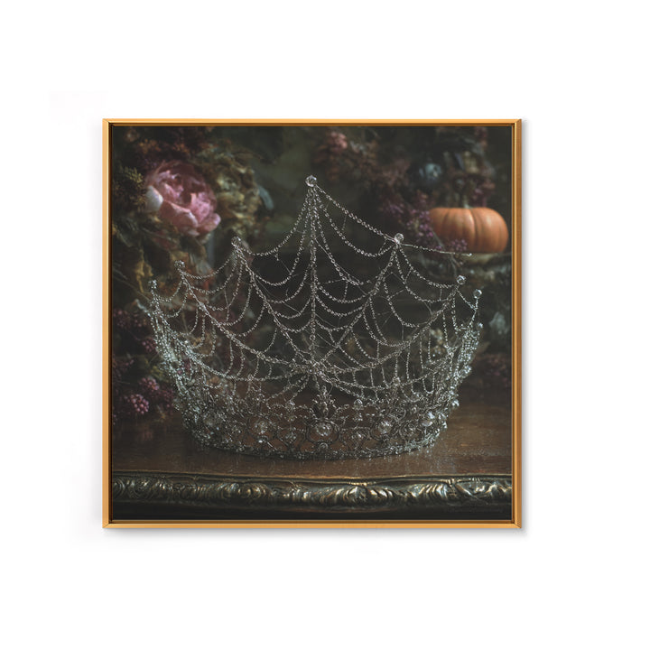 The Spiderweb Crown, Square Wall Art, Dark Halloween Decor, Canvas Print, Halloween Wall Decor, Gothic Home Decor, Spooky Wall Decor