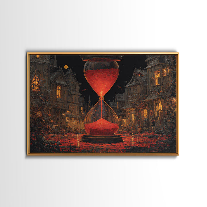 The Crimson Hourglass, Landscape Wall Art, Spooky Home Decor, Canvas Print, Halloween Wall Decor, Gothic Home Decor, Horror Wall Art