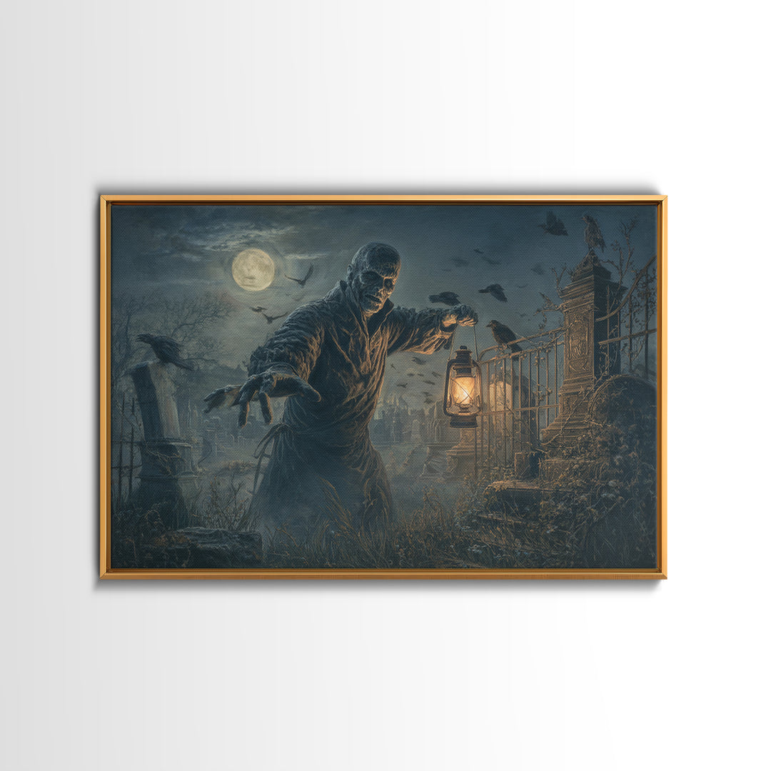 The Haunted Portrait, Landscape Wall Art, Dark Halloween Decor, Canvas Print, Halloween Wall Decor, Gothic Home Decor