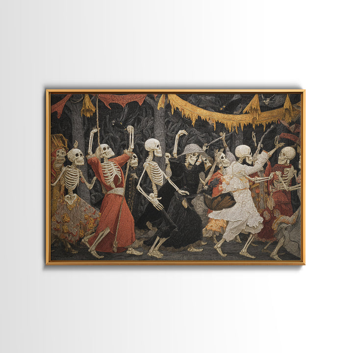 Medieval Danse Macabre, Landscape Wall Art, Dark Halloween Decor, Canvas Print, Halloween Wall Decor, Gothic Home Decor