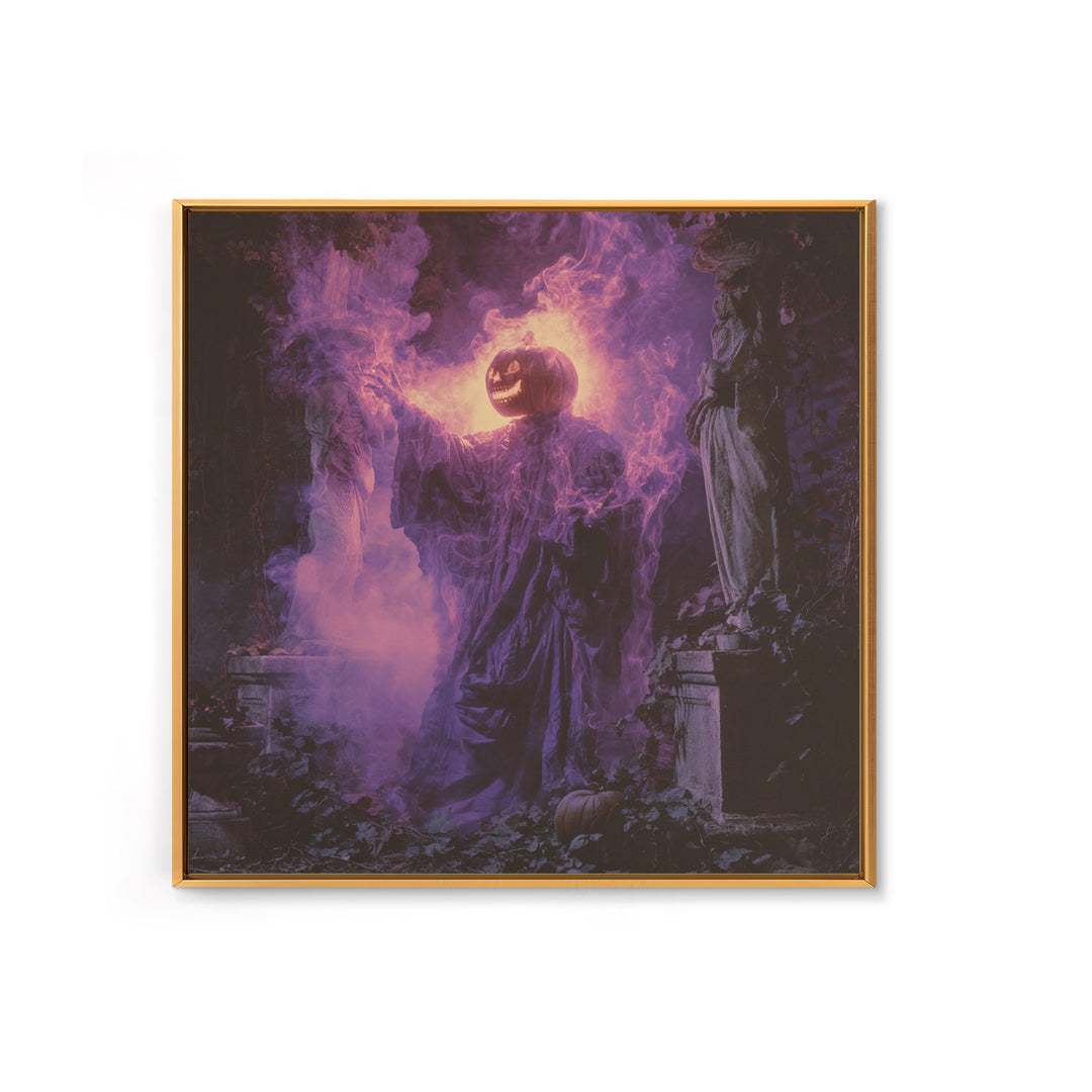 1980s Neon Horror, Square Wall Art, Dark Fantasy Wall Art, Canvas Print, Halloween Wall Decor, Gothic Home Decor, Collectible Wall Decor