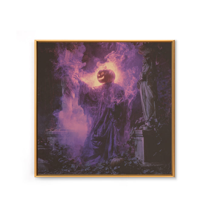 1980s Neon Horror, Square Wall Art, Dark Fantasy Wall Art, Canvas Print, Halloween Wall Decor, Gothic Home Decor, Collectible Wall Decor