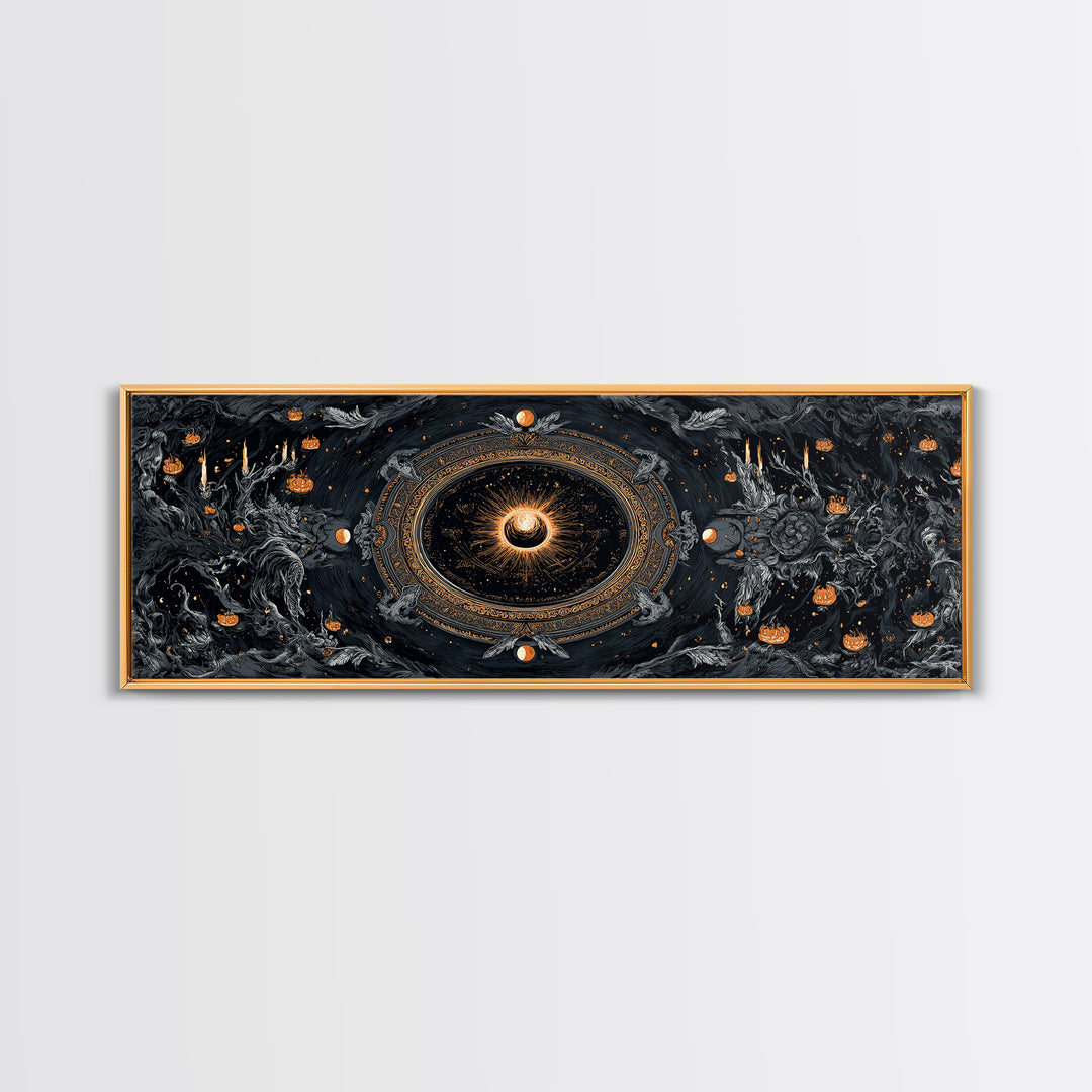 Celestial Witchcraft, Extra Wide Wall Art, Dark Halloween Decor, Canvas Print, Halloween Wall Decor, Gothic Home Decor, Seasonal Home Decor