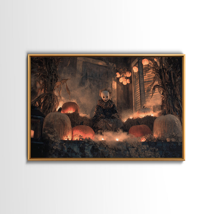 Occult Harvest Festival, Landscape Wall Art, Gothic Horror Wall Art, Framed Canvas Print, Halloween Wall Decor, Gothic Home Decor