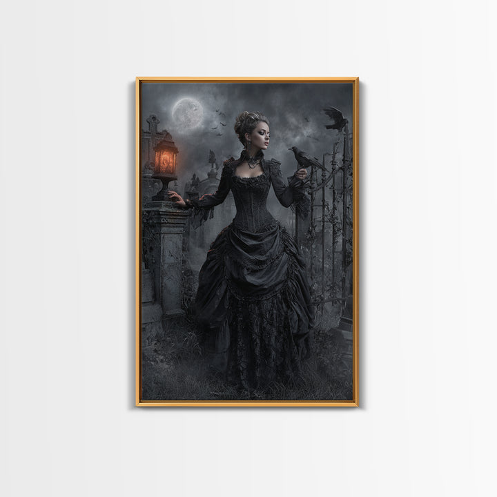 Gothic Romance, Vertical Wall Art, Dark Fantasy Wall Art, Canvas Print, Halloween Wall Decor, Gothic Home Decor, Halloween Decor