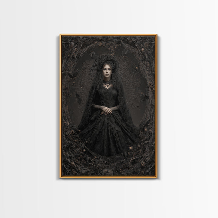 Black Lace And Cobwebs, Vertical Wall Art, Spooky Home Decor, Canvas Print, Halloween Wall Decor, Gothic Home Decor, Halloween Decor