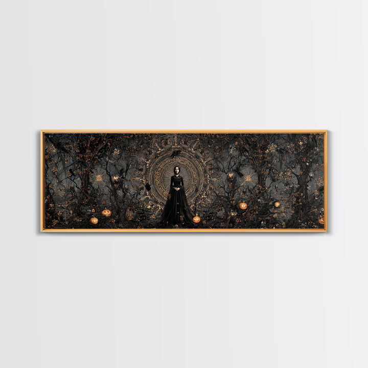 Black Lace And Cobwebs, Extra Wide Wall Art, Spooky Home Decor, Canvas Print, Halloween Wall Decor, Gothic Home Decor, Seasonal Home Decor