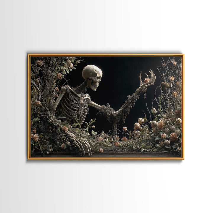 Skeletal Botanicals, Landscape Wall Art, Dark Fantasy Wall Art, Canvas Print, Halloween Wall Decor, Gothic Home Decor, Spooky Wall Decor