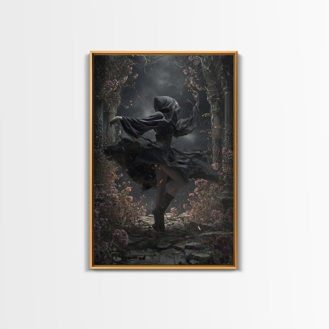 The Poison Garden, Vertical Wall Art, Haunted Gothic Art, Framed Canvas Print, Halloween Wall Decor, Gothic Home Decor, Halloween Wall Art