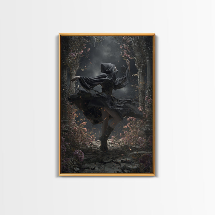 The Poison Garden, Vertical Wall Art, Haunted Gothic Art, Framed Canvas Print, Halloween Wall Decor, Gothic Home Decor, Halloween Wall Art