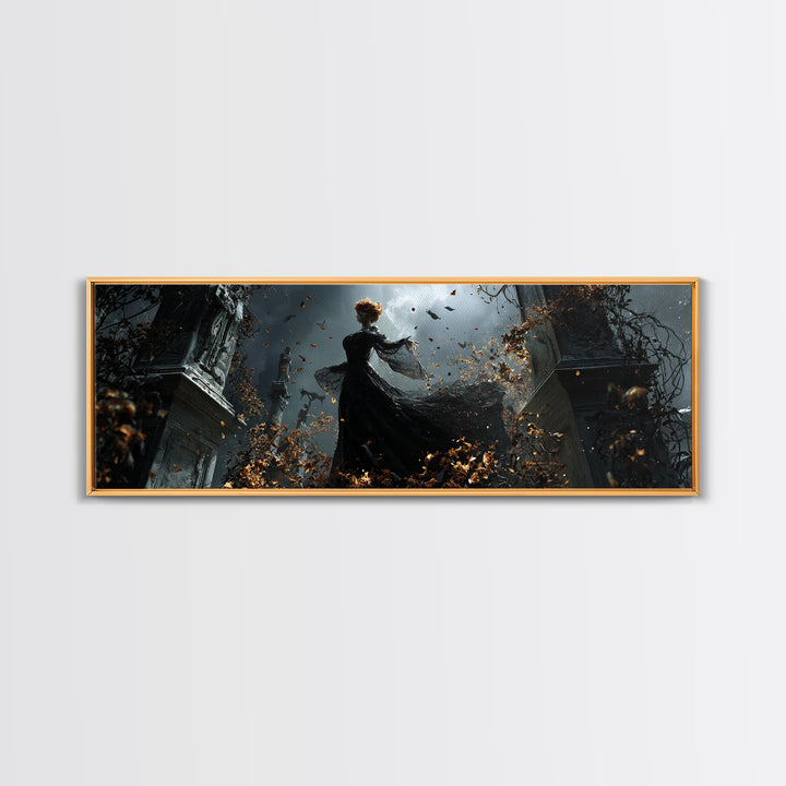 The Poison Garden, Extra Wide Wall Art, Spooky Home Decor, Canvas Print, Halloween Wall Decor, Gothic Home Decor, Dark Fantasy Art