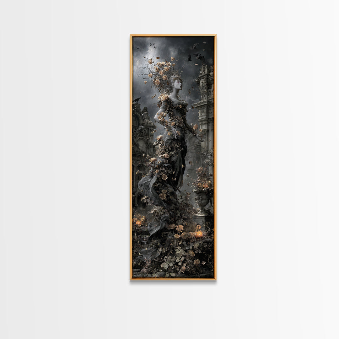 The Poison Garden, Tall Narrow Wall Art, Dark Halloween Decor, Canvas Print, Halloween Wall Decor, Gothic Home Decor, Spooky Wall Decor