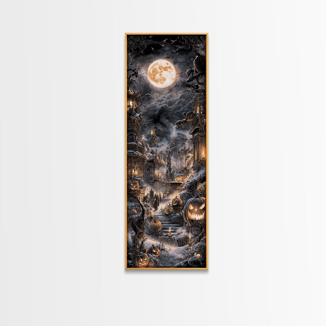 Frozen Halloween, Tall Narrow Wall Art, Spooky Home Decor, Canvas Print, Halloween Wall Decor, Gothic Home Decor, Halloween Wall Art