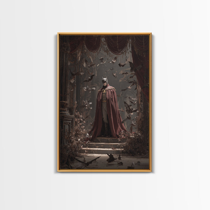 The Bat Prince, Vertical Wall Art, Dark Halloween Decor, Canvas Print, Halloween Wall Decor, Gothic Home Decor, Spooky Wall Decor