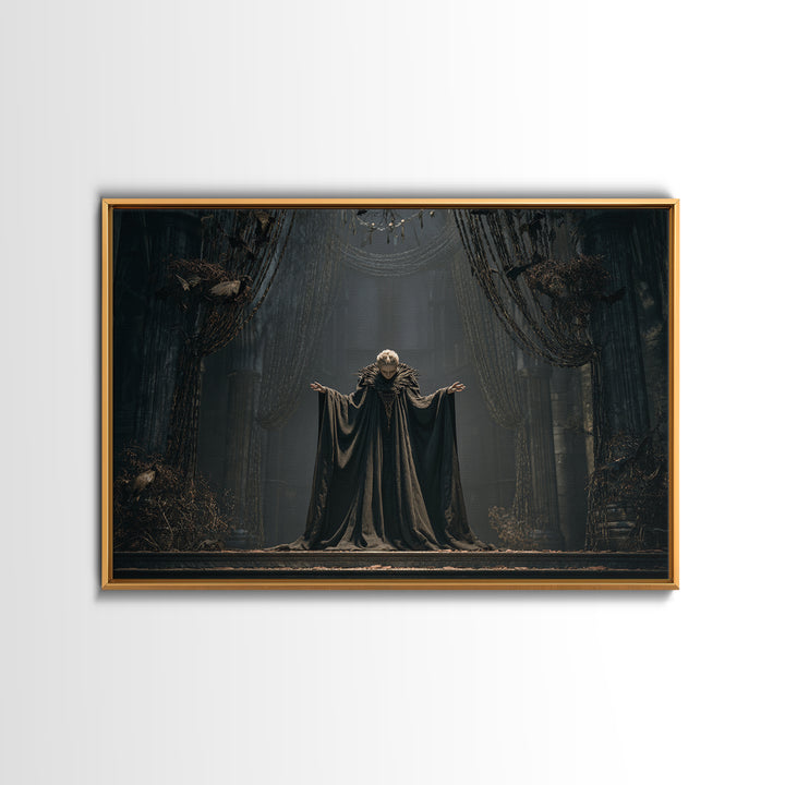 The Bat Prince, Landscape Wall Art, Gothic Horror Wall Art, Framed Canvas Print, Halloween Wall Decor, Gothic Home Decor, Halloween Decor