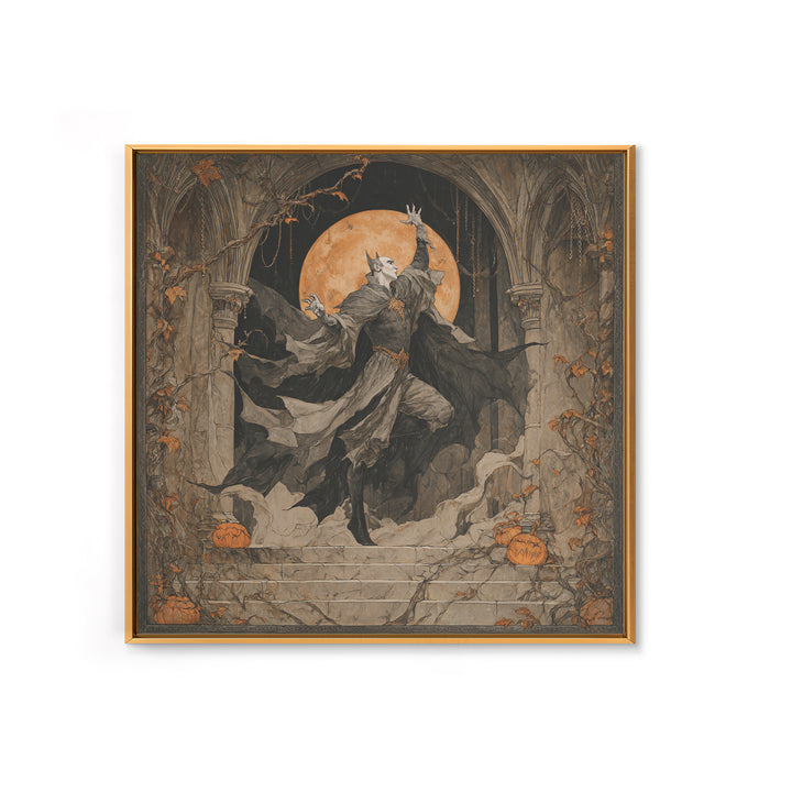 The Bat Prince, Square Wall Art, Macabre Wall Art, Framed Canvas Print, Halloween Wall Decor, Gothic Home Decor, Statement Wall Art