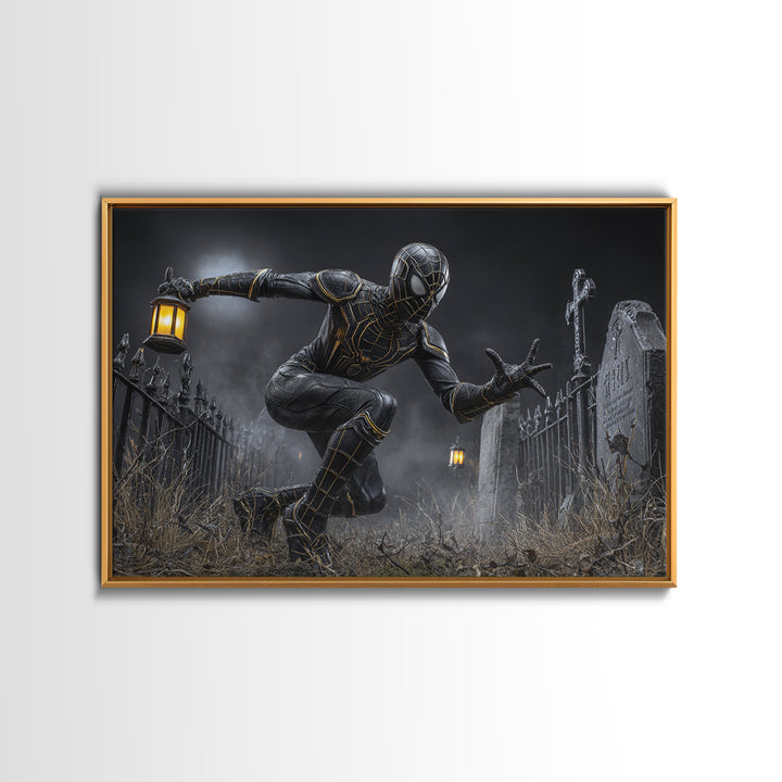 The Spider Knight, Landscape Wall Art, Haunted Gothic Art, Framed Canvas Print, Halloween Wall Decor, Gothic Home Decor, Horror Wall Art