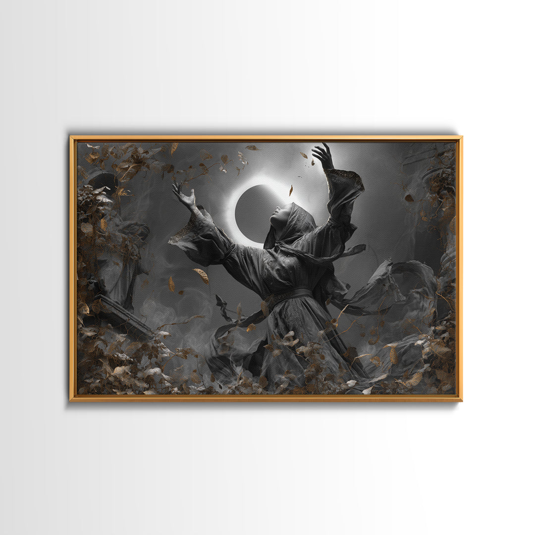 The Moon Priestess, Landscape Wall Art, Dark Fantasy Wall Art, Canvas Print, Halloween Wall Decor, Gothic Home Decor, Macabre Wall Art