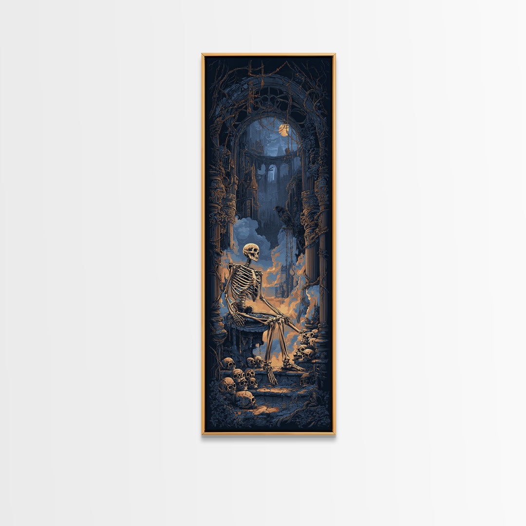The Bone Sculptor, Tall Narrow Wall Art, Dark Fantasy Wall Art, Canvas Print, Halloween Wall Decor, Gothic Home Decor, Halloween Decor
