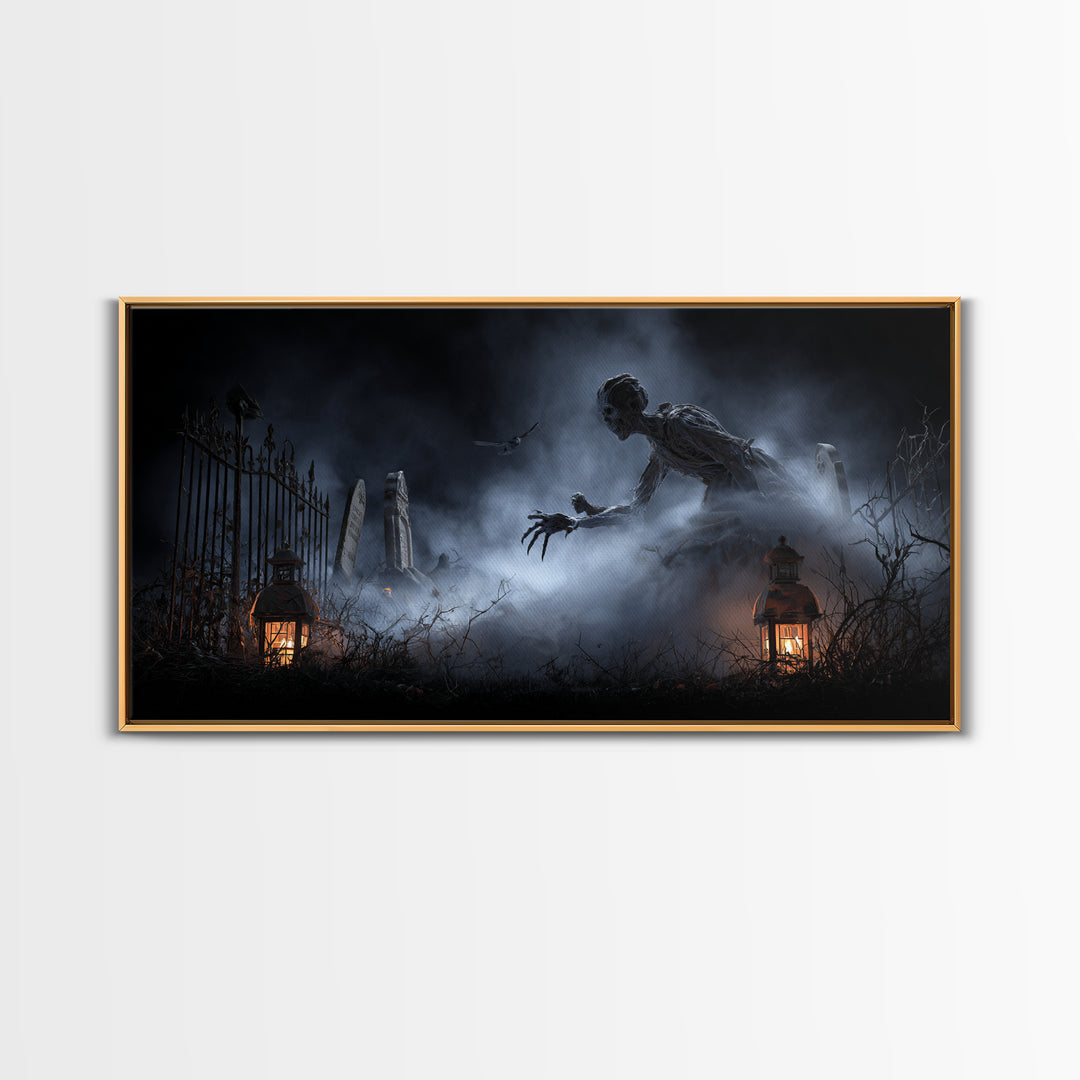 The Dream Eater, Wide Panoramic Art, Macabre Wall Art, Framed Canvas Print, Halloween Wall Decor, Gothic Home Decor, Statement Wall Art