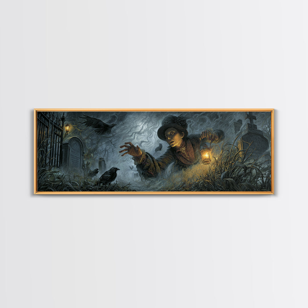 The Dream Eater, Extra Wide Wall Art, Gothic Horror Wall Art, Framed Canvas Print, Halloween Wall Decor, Gothic Home Decor