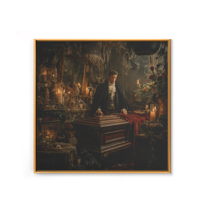 The Royal Coffin Maker, Square Wall Art, Spooky Home Decor, Canvas Print, Halloween Wall Decor, Gothic Home Decor, Seasonal Home Decor