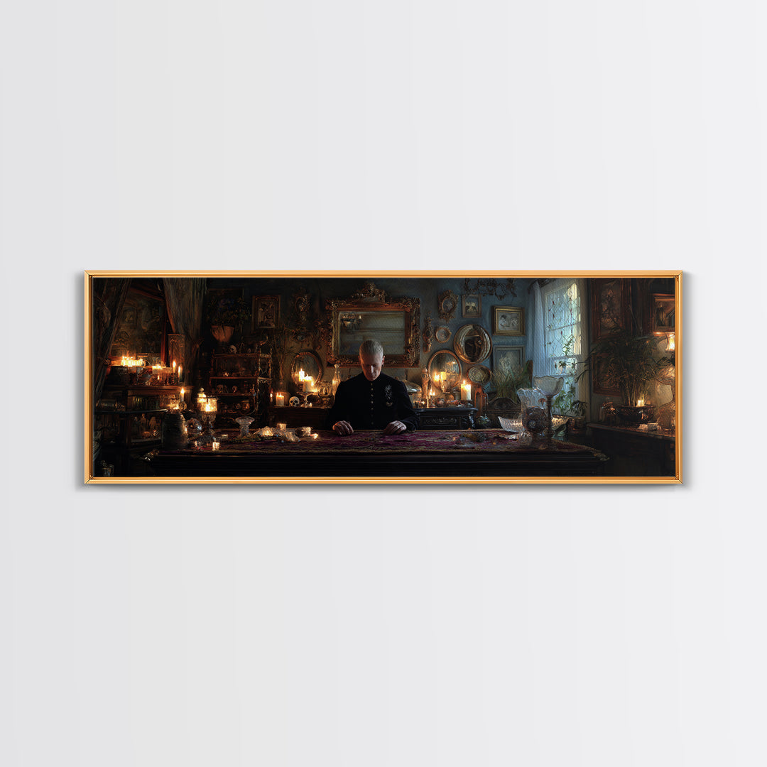 The Royal Coffin Maker, Extra Wide Wall Art, Dark Halloween Decor, Canvas Print, Halloween Wall Decor, Gothic Home Decor, Dark Fantasy Art
