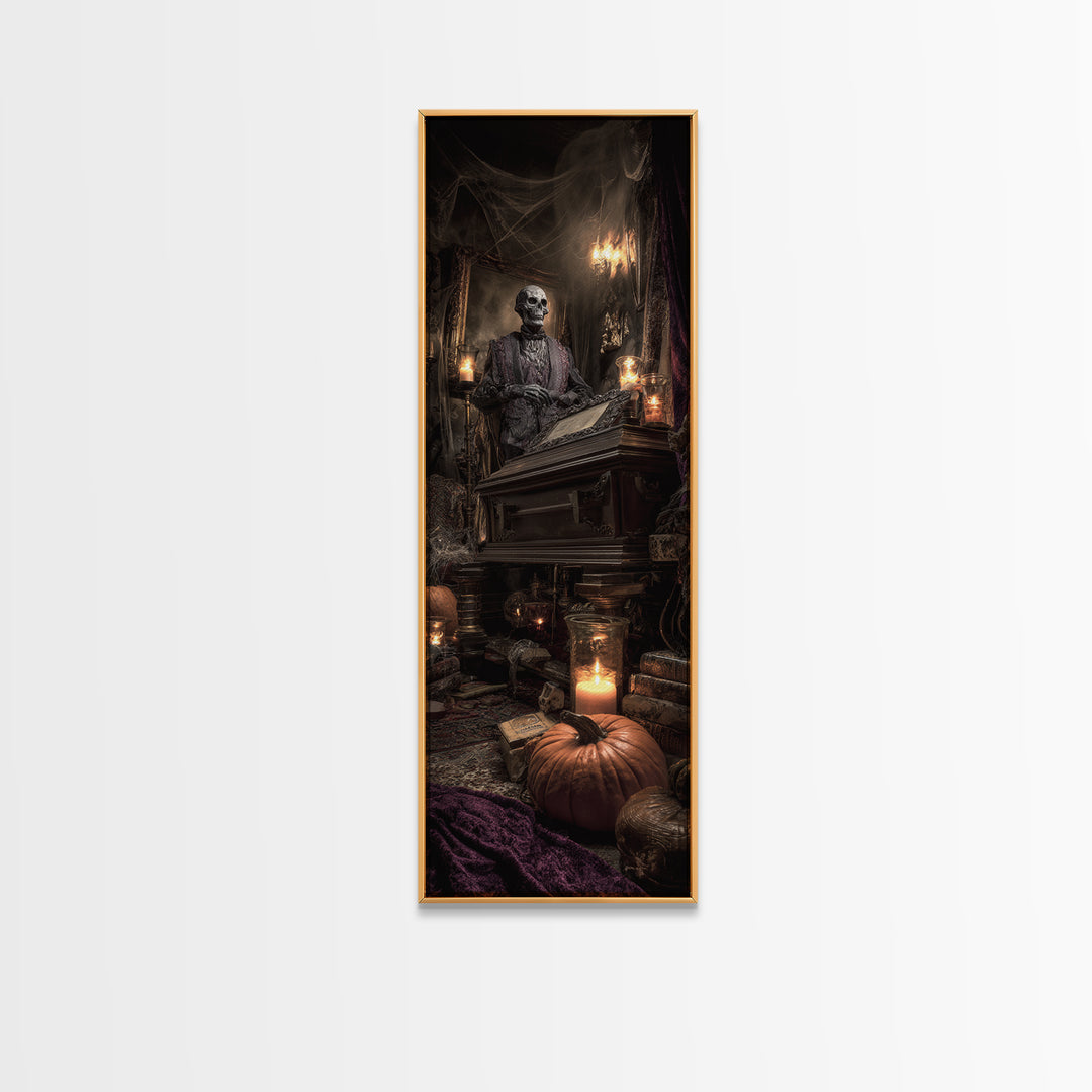 The Royal Coffin Maker, Tall Narrow Wall Art, Spooky Home Decor, Canvas Print, Halloween Wall Decor, Gothic Home Decor, Spooky Wall Decor