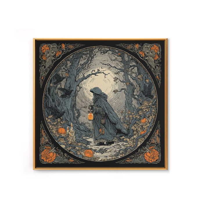 The Soul Collector, Square Wall Art, Macabre Wall Art, Framed Canvas Print, Halloween Wall Decor, Gothic Home Decor, Statement Wall Art
