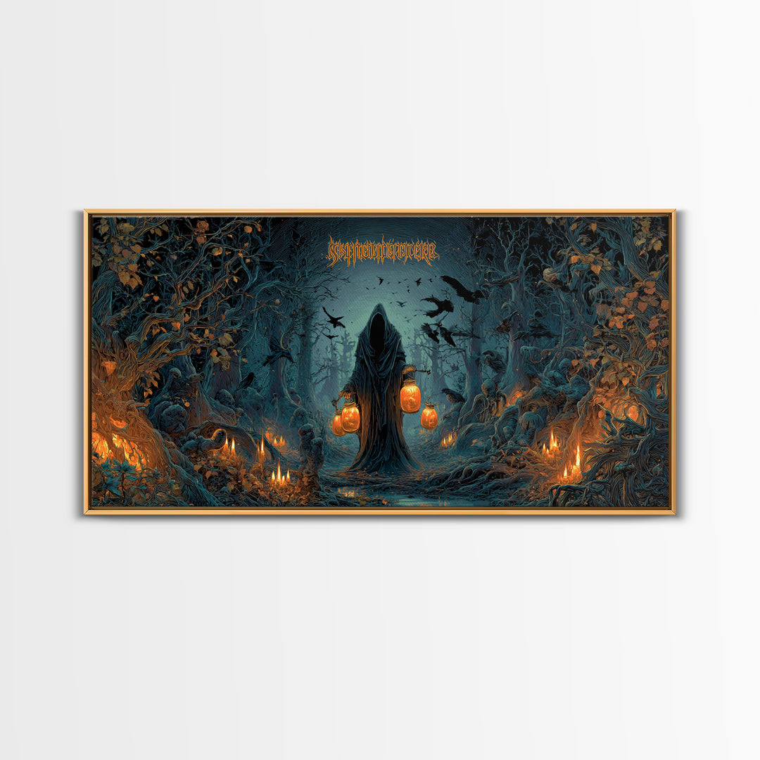 The Soul Collector, Wide Panoramic Art, Dark Fantasy Wall Art, Canvas Print, Halloween Wall Decor, Gothic Home Decor, Spooky Wall Decor