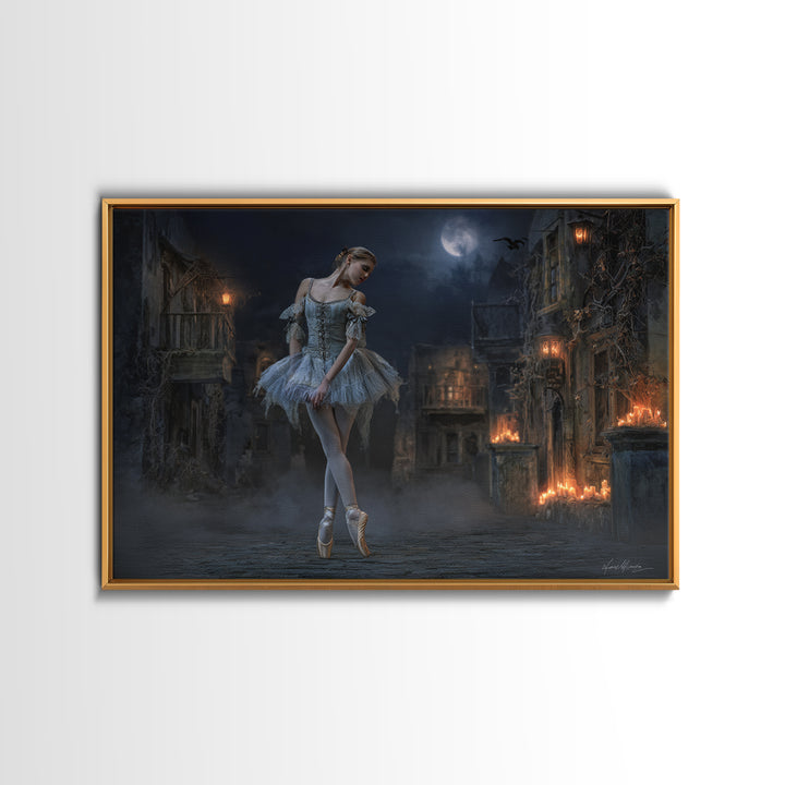 The Phantom Ballerina, Landscape Wall Art, Dark Fantasy Wall Art, Canvas Print, Halloween Wall Decor, Gothic Home Decor, Horror Wall Art