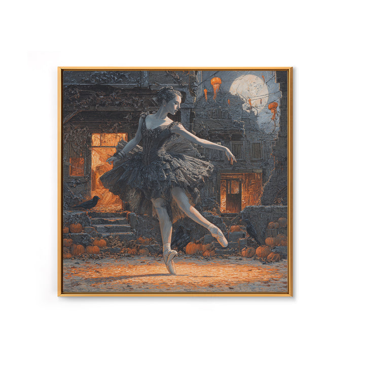 The Phantom Ballerina, Square Wall Art, Haunted Gothic Art, Framed Canvas Print, Halloween Wall Decor, Gothic Home Decor, Macabre Wall Art