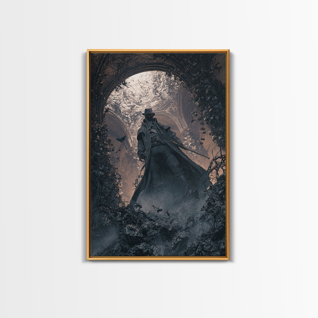 The Ghost Of The Witch Hunter, Vertical Wall Art, Spooky Home Decor, Canvas Print, Halloween Wall Decor, Gothic Home Decor, Horror Wall Art