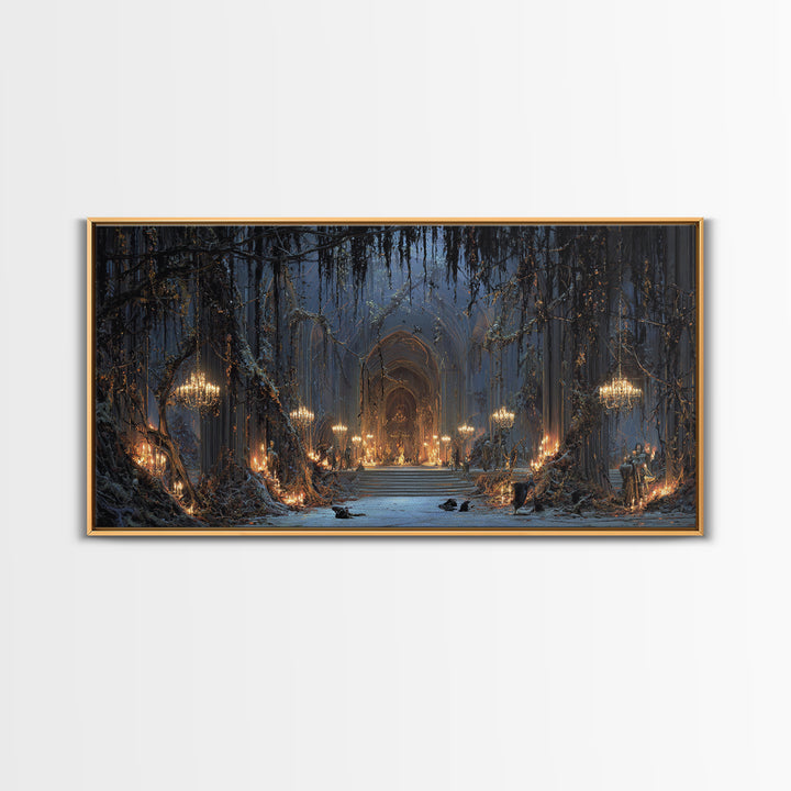 The Ghost Of The Witch Hunter, Wide Panoramic Art, Dark Halloween Decor, Canvas Print, Halloween Wall Decor, Gothic Home Decor