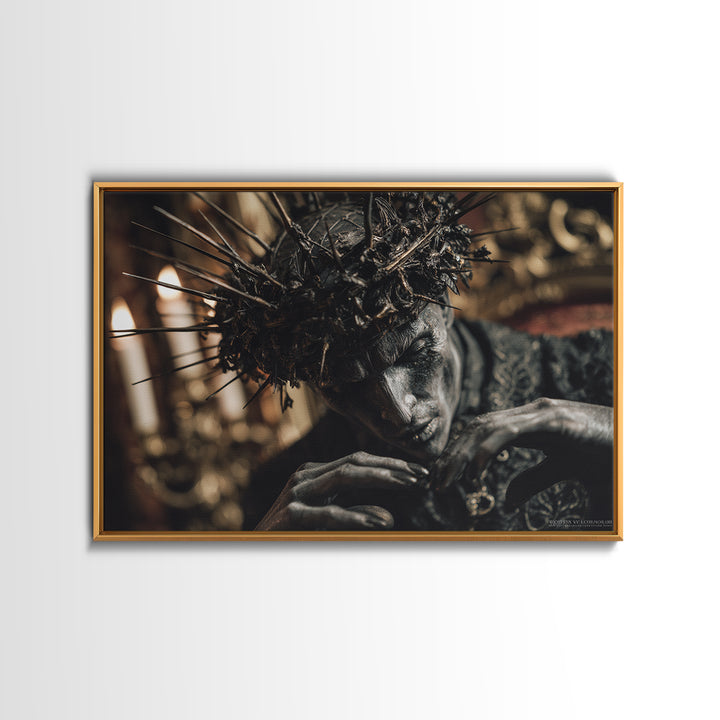 The Thorn-Crowned King, Landscape Wall Art, Spooky Home Decor, Canvas Print, Halloween Wall Decor, Gothic Home Decor, Dark Fantasy Art