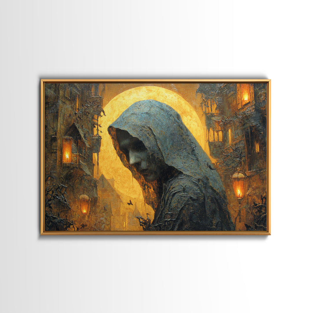 The Ash-Covered Oracle, Landscape Wall Art, Dark Halloween Decor, Canvas Print, Halloween Wall Decor, Gothic Home Decor