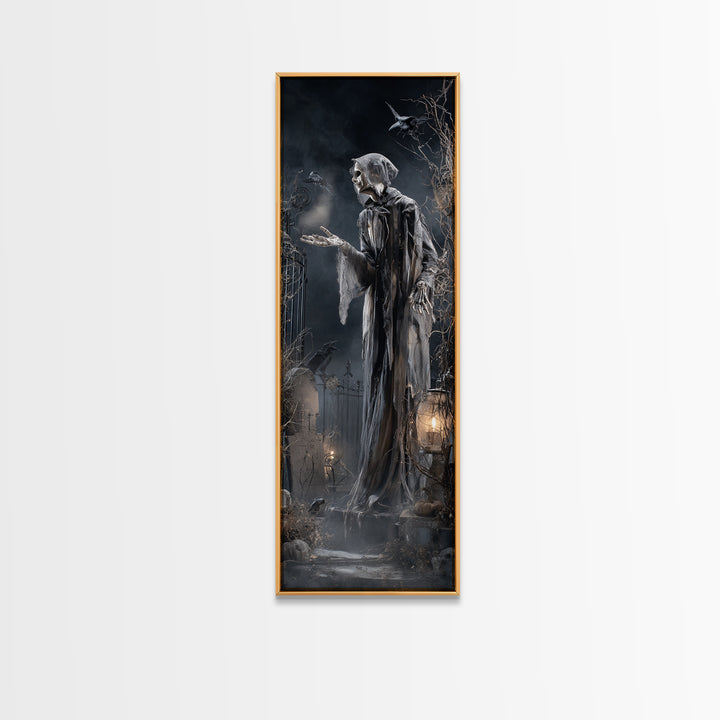 The Ghost Bakery, Tall Narrow Wall Art, Dark Halloween Decor, Canvas Print, Halloween Wall Decor, Gothic Home Decor, Collectible Wall Decor