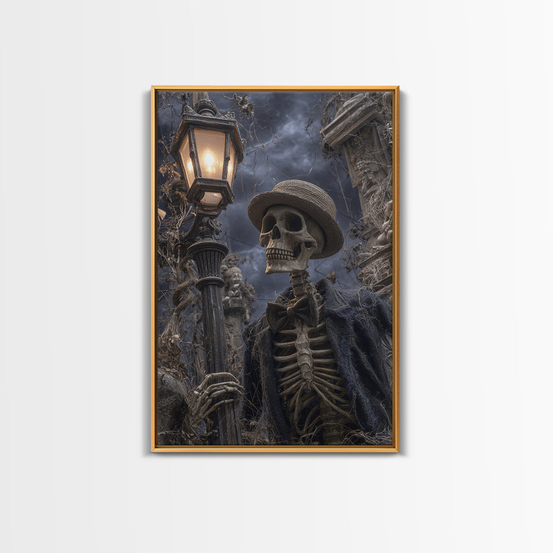 The Skeleton Barbershop Quartet, Vertical Wall Art, Spooky Home Decor, Canvas Print, Halloween Wall Decor, Gothic Home Decor