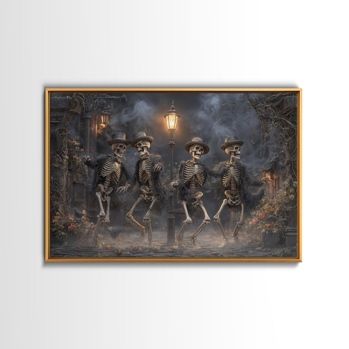 The Skeleton Barbershop Quartet, Landscape Wall Art, Dark Halloween Decor, Canvas Print, Halloween Wall Decor, Gothic Home Decor