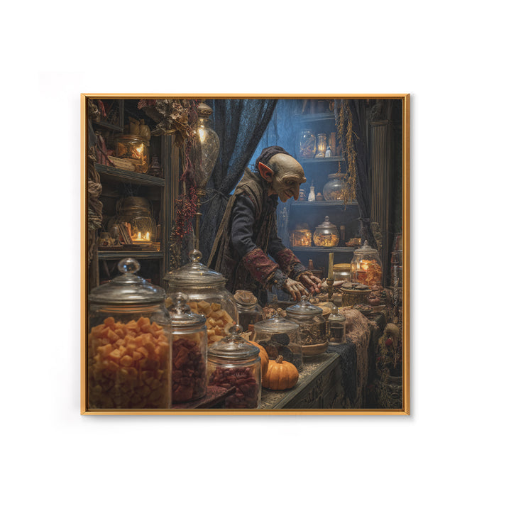 The Goblin Candy Shop, Square Wall Art, Spooky Home Decor, Canvas Print, Halloween Wall Decor, Gothic Home Decor, Collectible Wall Decor