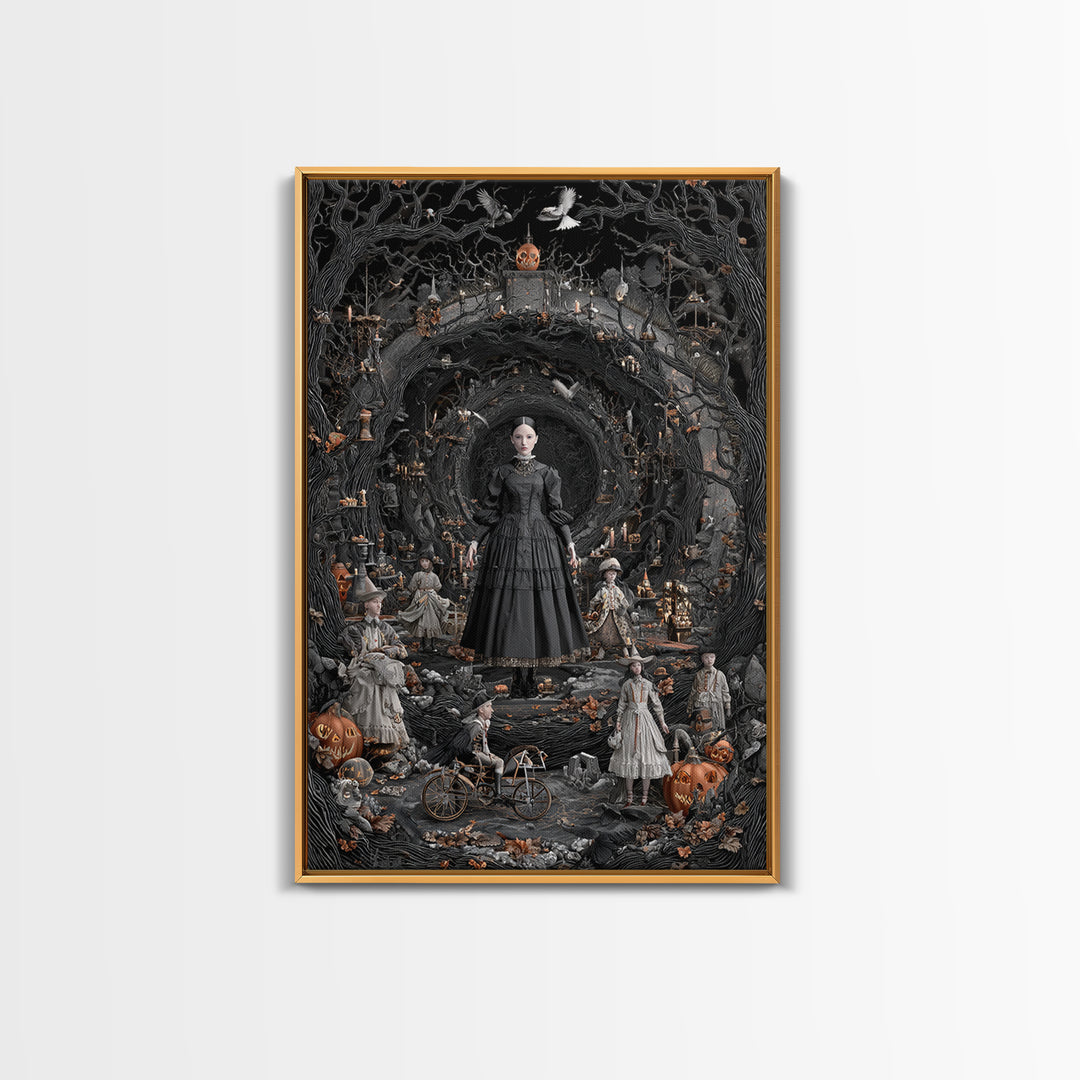 The Haunted Toy Parade, Vertical Wall Art, Dark Halloween Decor, Canvas Print, Halloween Wall Decor, Gothic Home Decor, Spooky Wall Decor
