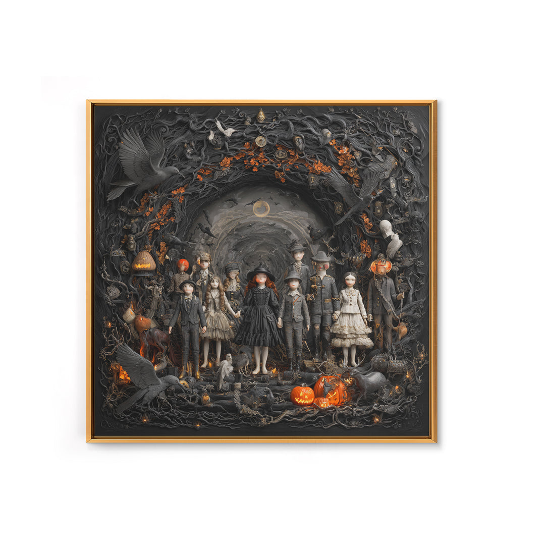 The Haunted Toy Parade, Square Wall Art, Dark Fantasy Wall Art, Canvas Print, Halloween Wall Decor, Gothic Home Decor, Spooky Wall Decor