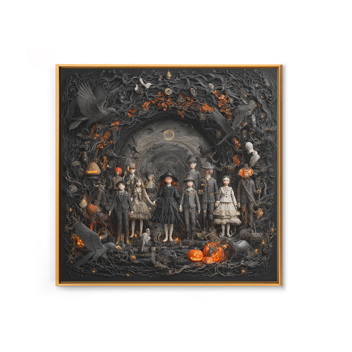 The Haunted Toy Parade, Square Wall Art, Dark Fantasy Wall Art, Canvas Print, Halloween Wall Decor, Gothic Home Decor, Spooky Wall Decor
