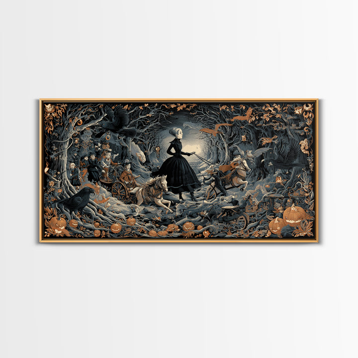 The Haunted Toy Parade, Wide Panoramic Art, Spooky Home Decor, Canvas Print, Halloween Wall Decor, Gothic Home Decor, Spooky Wall Decor